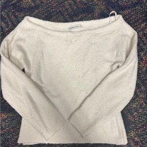 Abercrombie & Fitch Off-Shoulder Cream Sweater